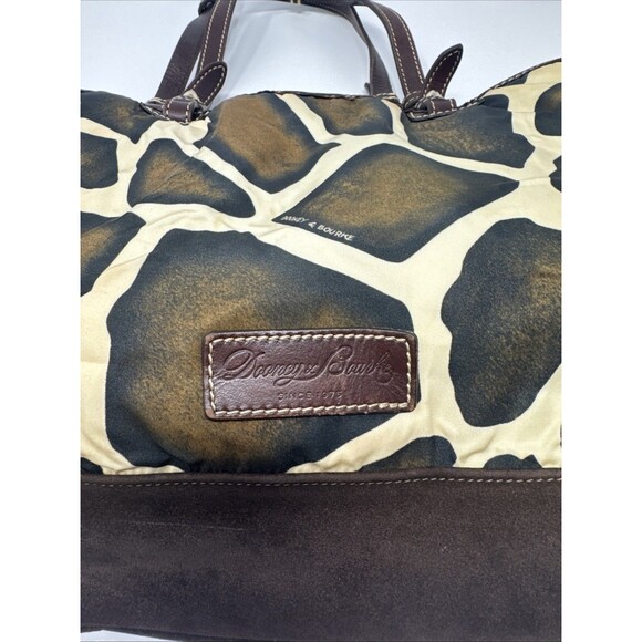 Dooney & Bourke Shoulder Bag Giraffe Animal Double Handle Full Zip Tote Red READ - Picture 3 of 13